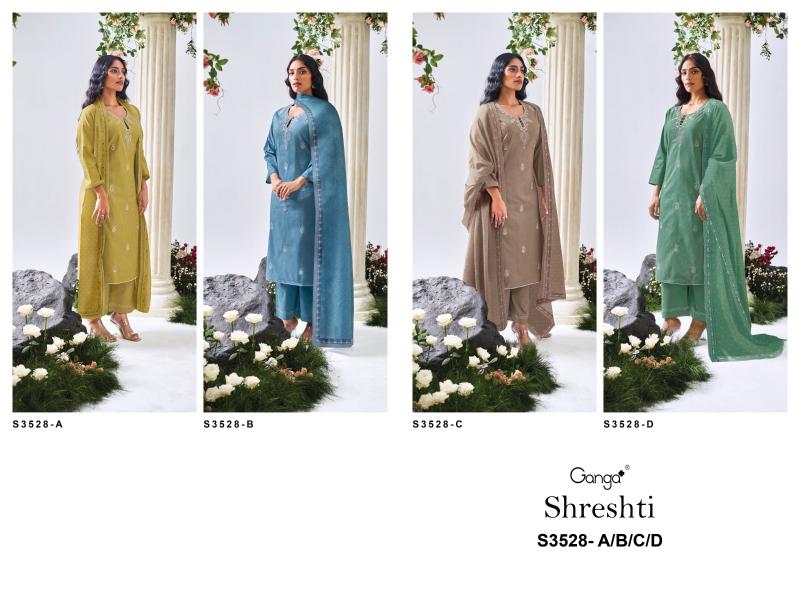 Ganga Shreshti 3528 catalog salwar kameez wholesale market in mumbai