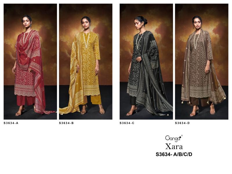 Ganga Xara 3634 catalog online salwar kameez surat