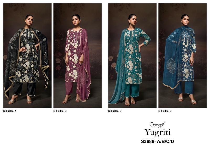 Ganga Yugriti 3686 catalog salwar kameez wholesale ahmedabad