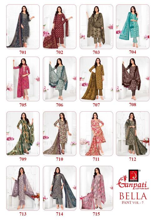 Ganpati Bella Vol-7 – Kurti Pant With Dupatta - Wholesale Catalog