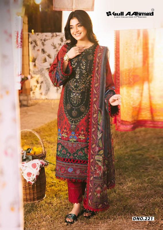 Gull AAhmed Lawn Vol-27 - Karachi Dress Material  - Wholesale Catalog