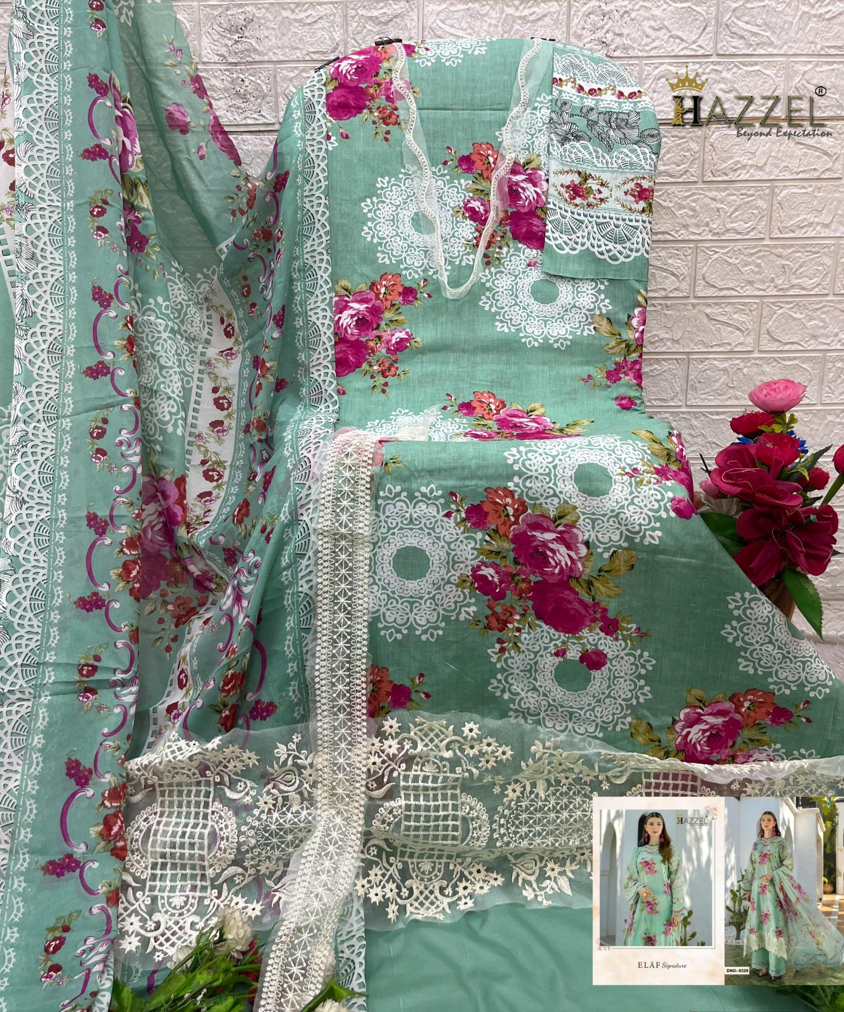 Hazzel 0329 & 0330 catalog Chiffon Dupatta wholesale dealers of pakistani suits in india