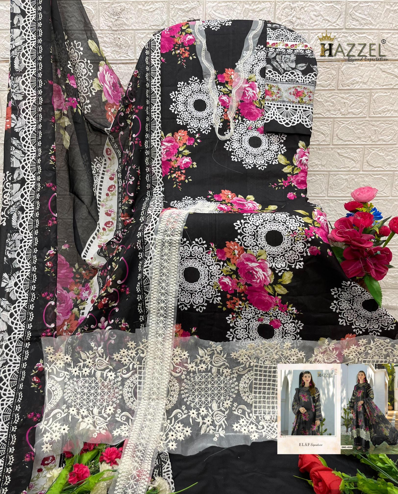 Hazzel 0329 & 0330 catalog Chiffon Dupatta wholesale dealers of pakistani suits in india