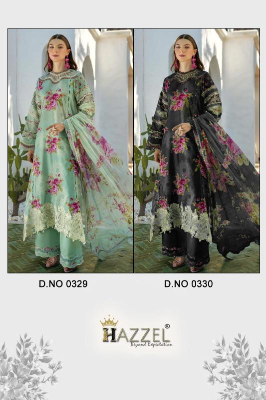 Hazzel 0329 & 0330 catalog Chiffon Dupatta wholesale dealers of pakistani suits in india
