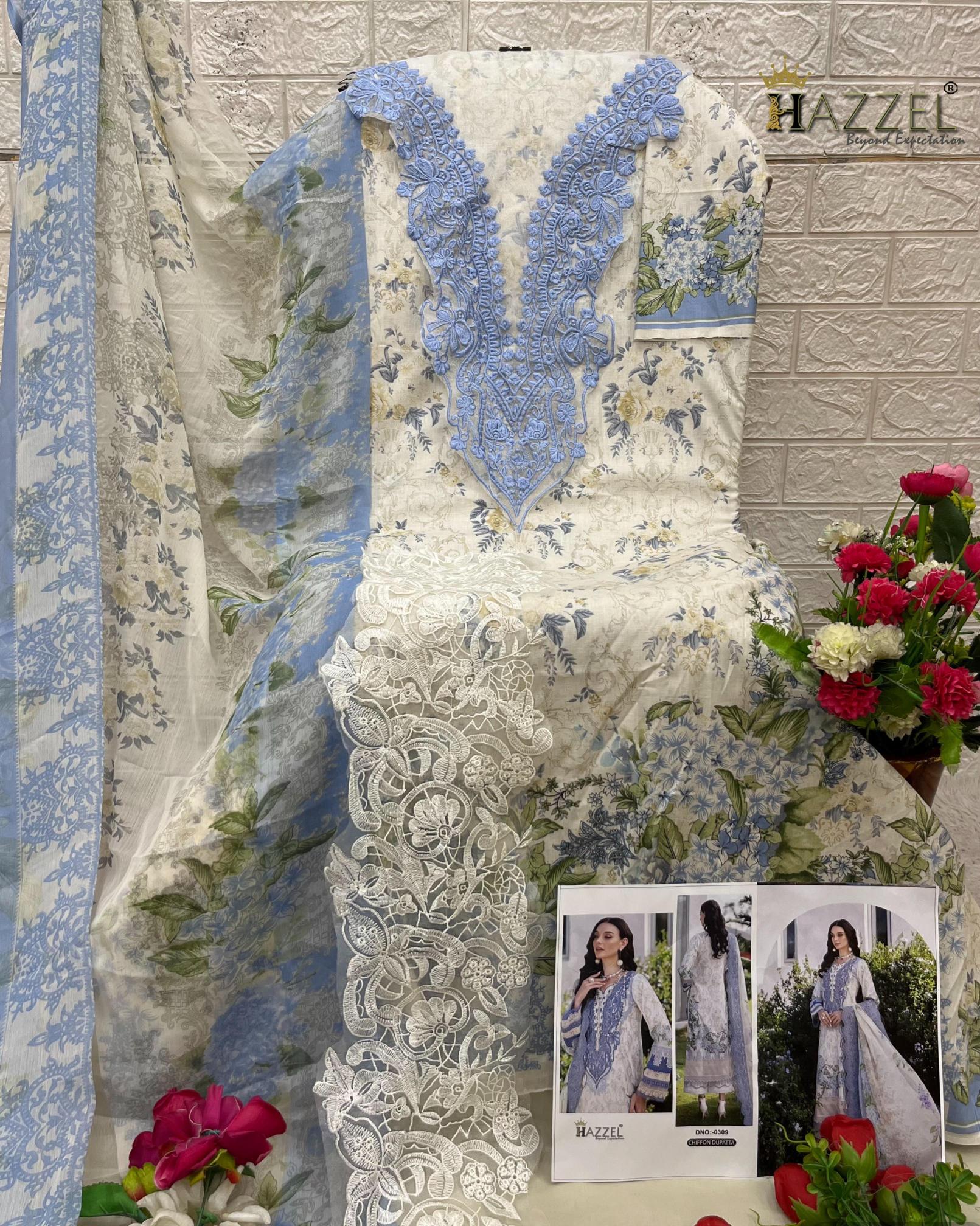 Hazzel Needle Wonder 0327 Catalog pakistani designer suits wholesale