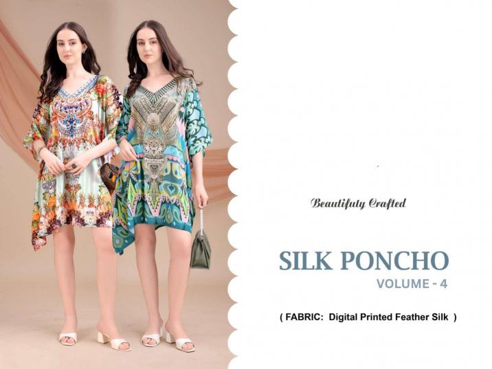 Jisha Kaftan Silk Poncho Vol 4 catalog buy kaftan kurti online india