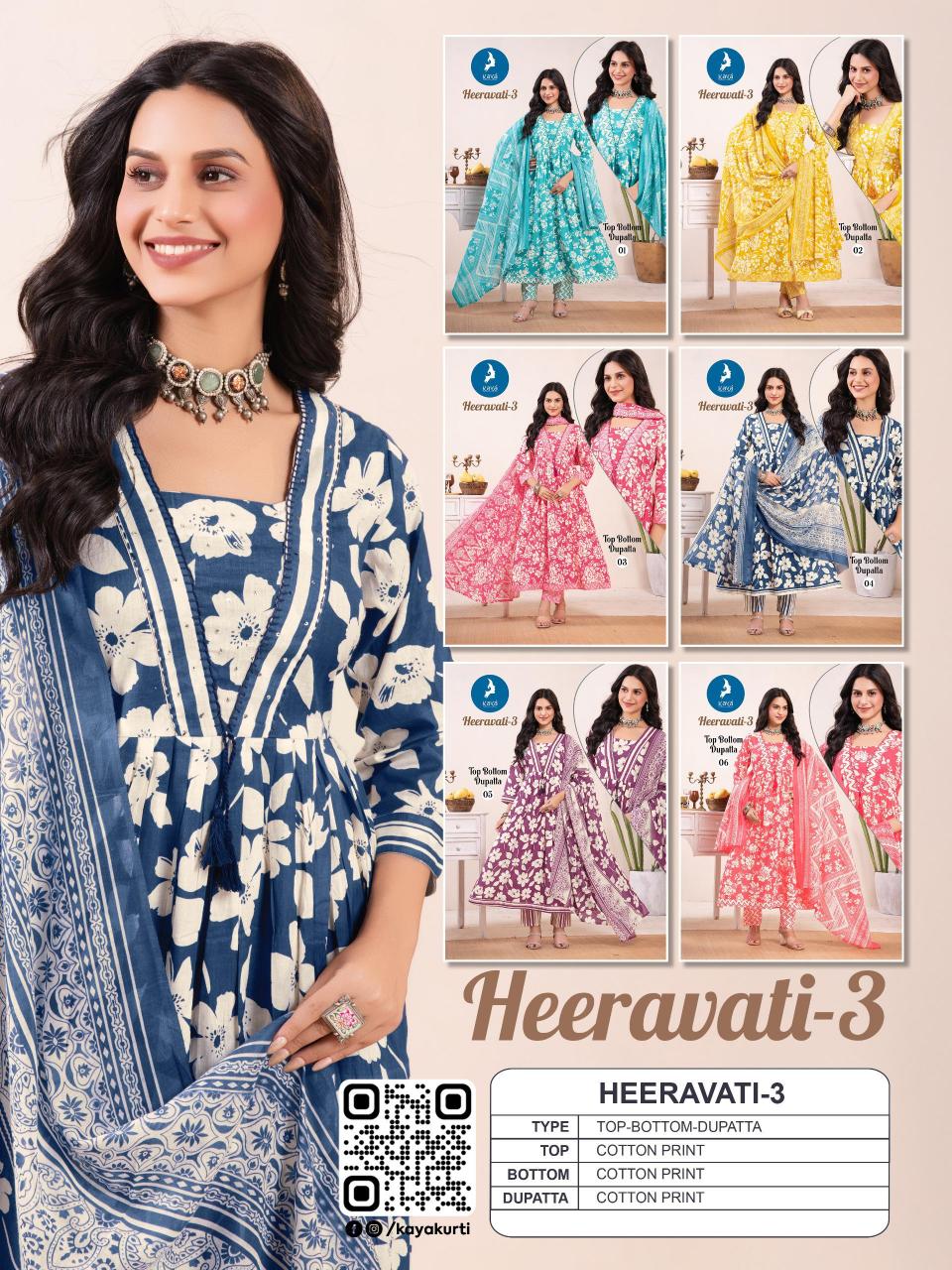 Kaya Heeravati vol 3 catalog yellow colour kurti online india