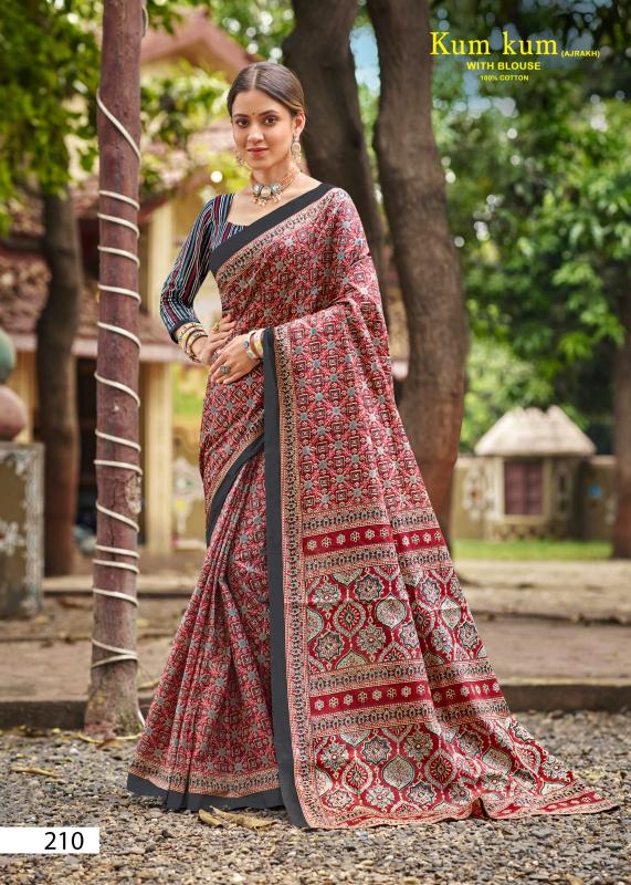 Lakhani Kum Kum  Ajrakh Vol-02 - Cotton Sarees  - Wholesale Catalog