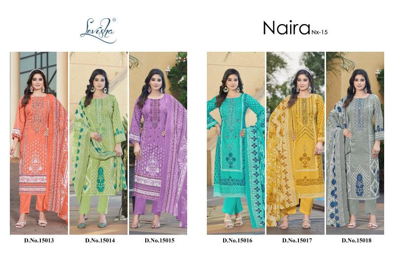 Levisha Naira Nx Vol 15 Catalog surat wholesale market dress materials in pirce