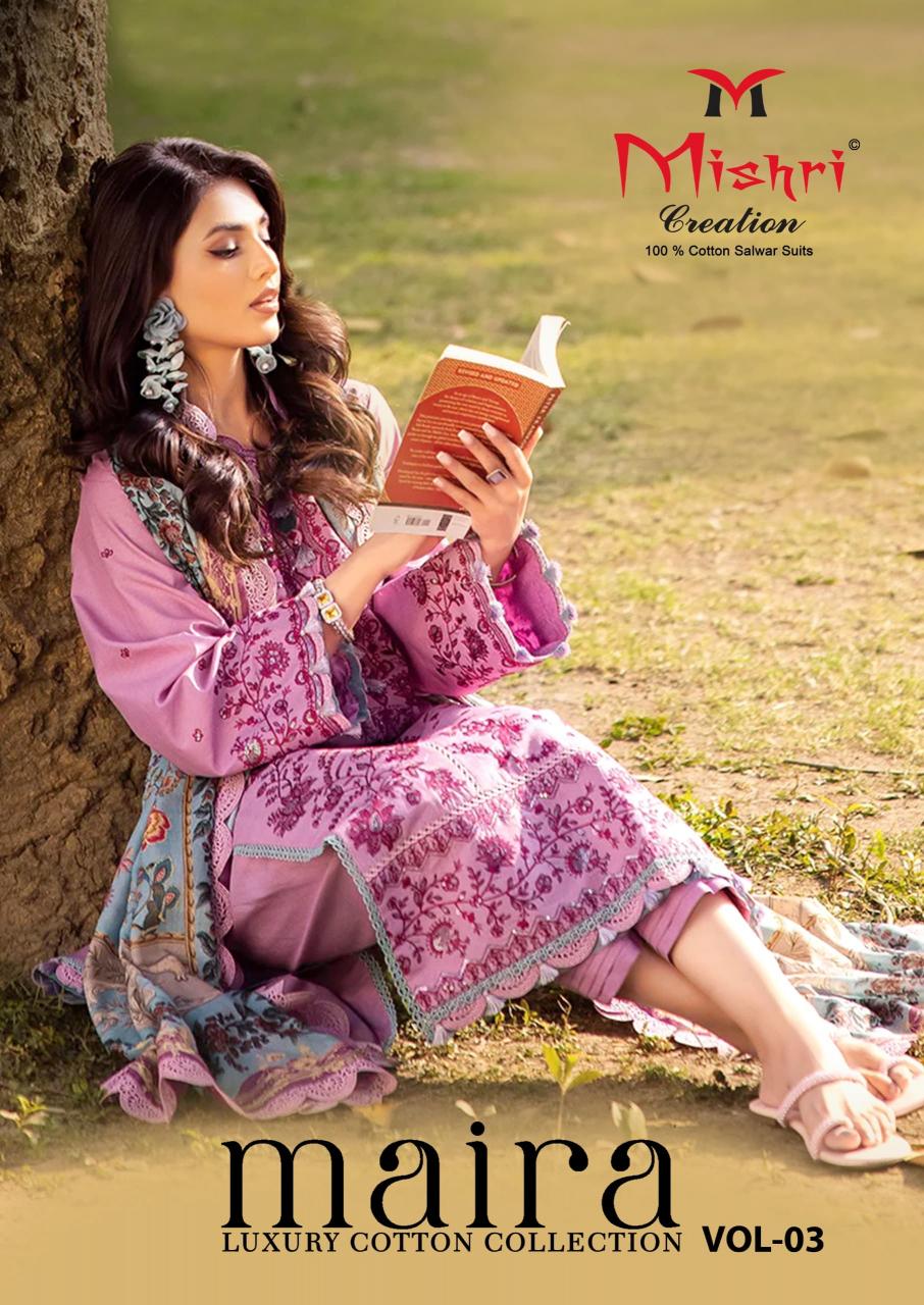 Mishri Maira Vol-03 - Karachi Dress Material  - Wholesale Catalog