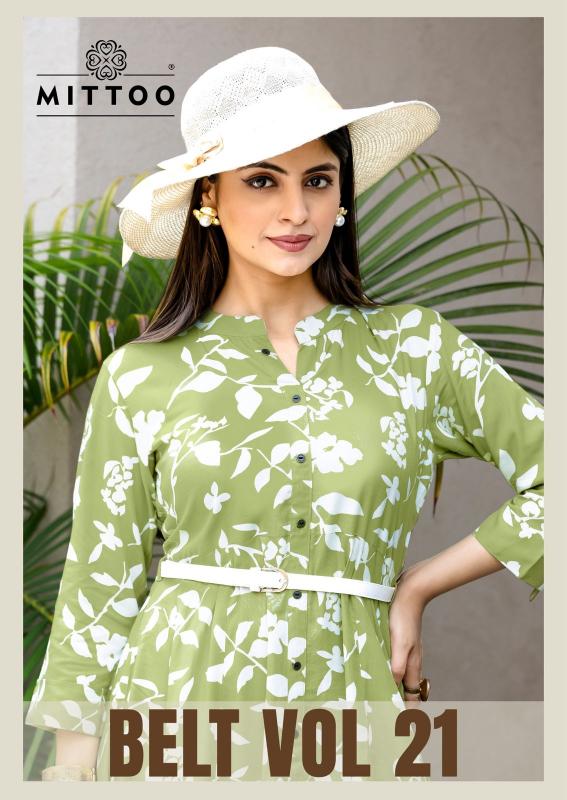 Mittoo Belt Vol 21 catalog Rayon Printed western dress wholesaler