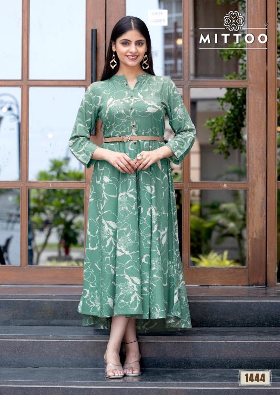 Mittoo Belt Vol 21 catalog Rayon Printed western dress wholesaler