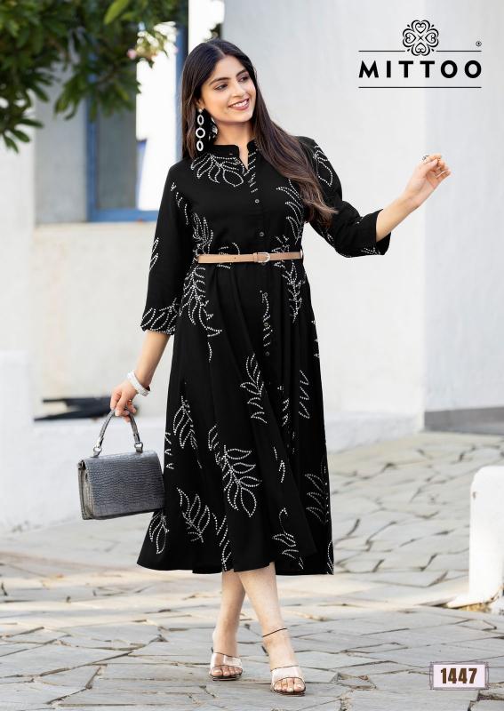 Mittoo Belt Vol 21 catalog Rayon Printed western dress wholesaler