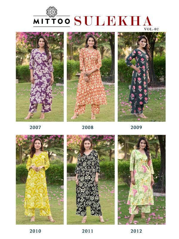 Mittoo Sulekha vol 2 catalog co ord sets manufacturers in india