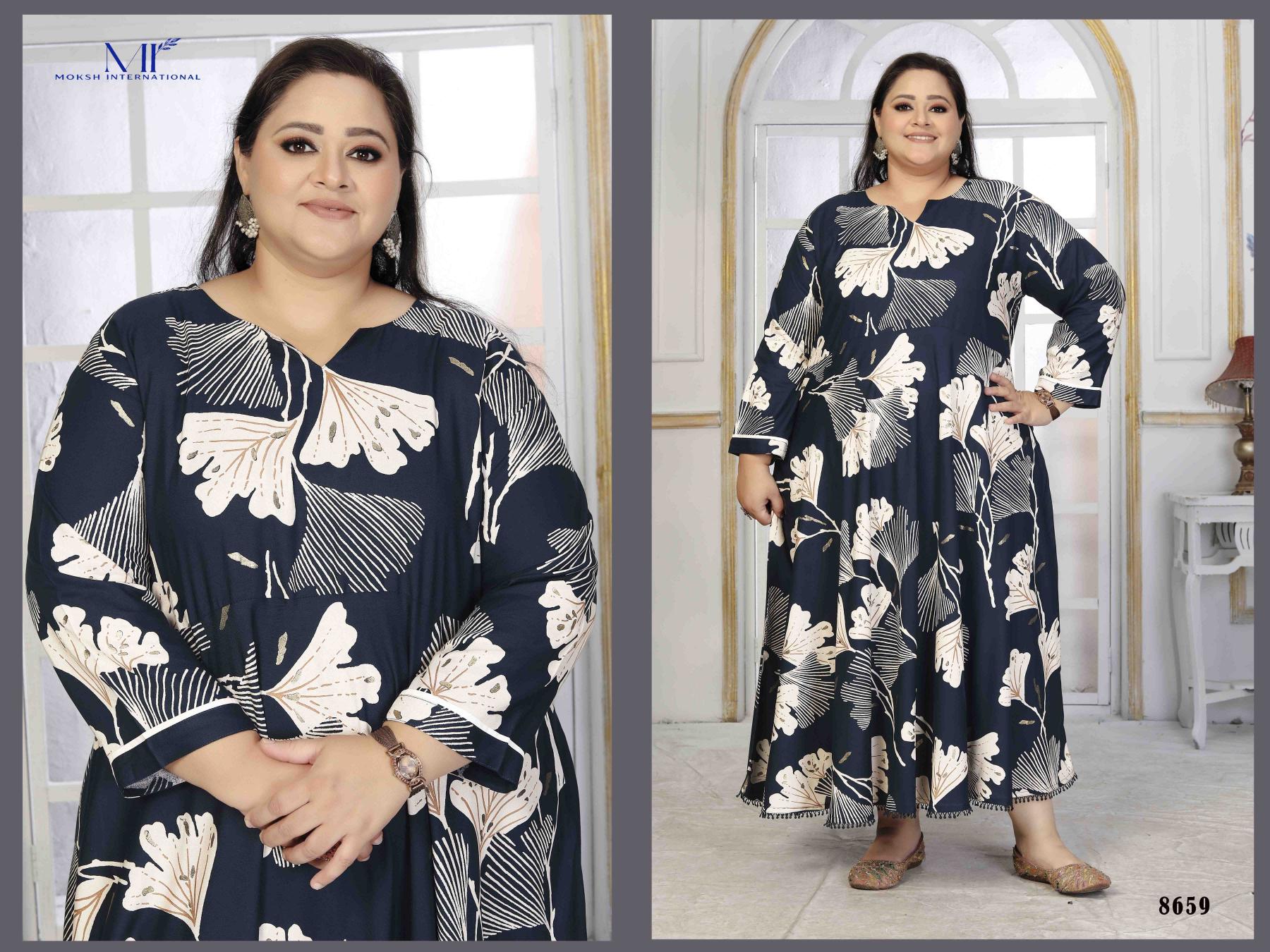 Moksh International Plus Size Color Vol 1 catalog indian long kurti plus size