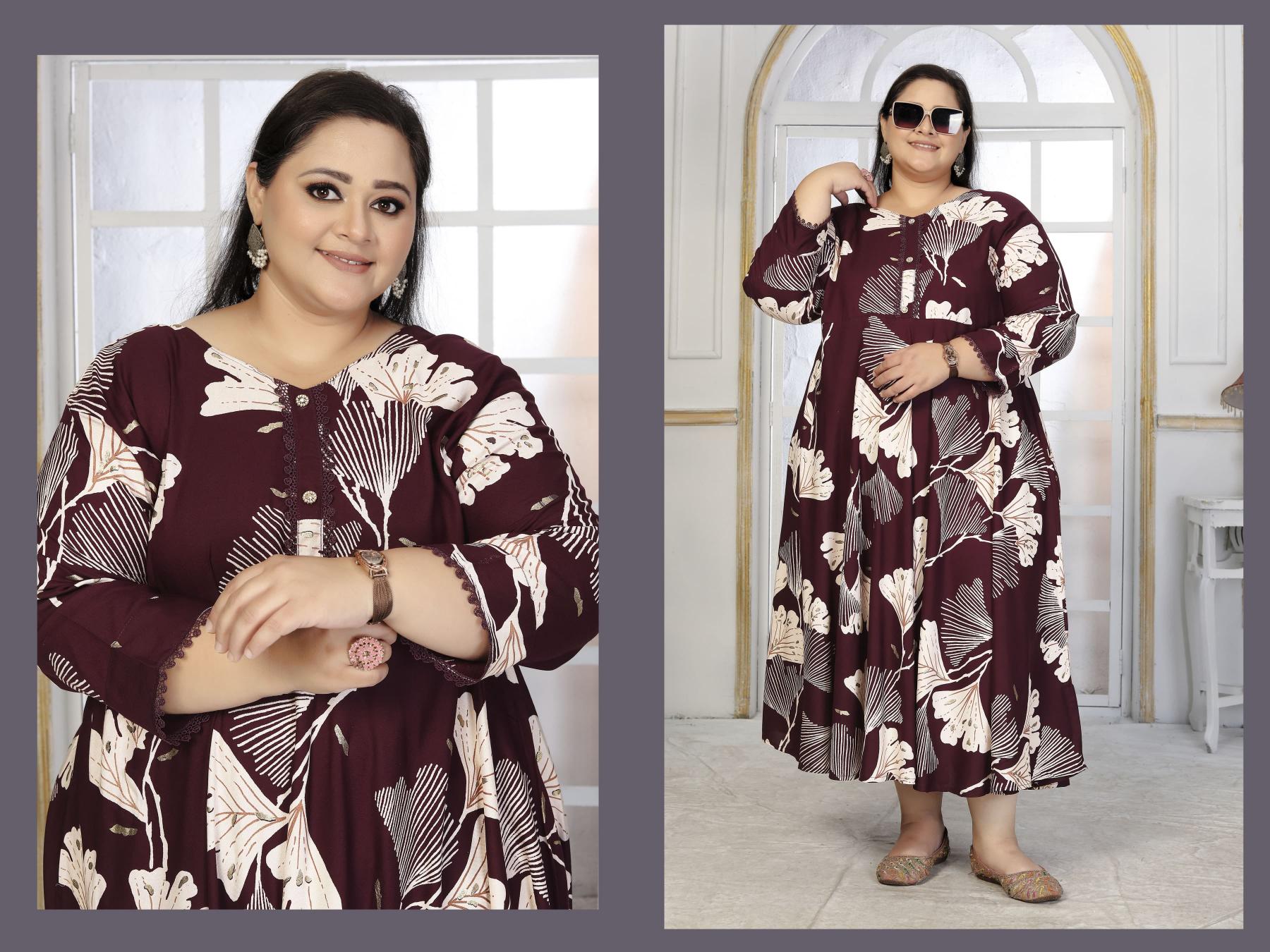 Moksh International Plus Size Color Vol 1 catalog indian long kurti plus size