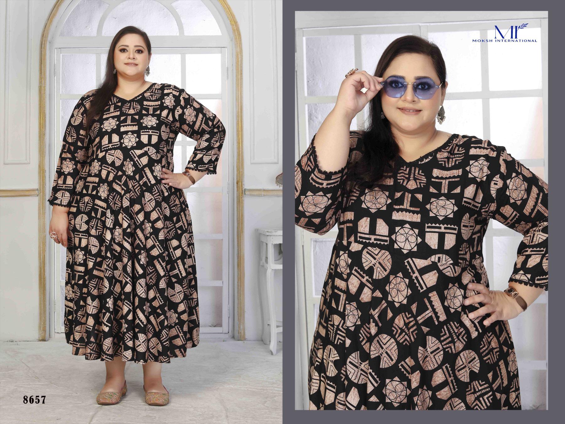 Moksh International Plus Size Color Vol 1 catalog indian long kurti plus size