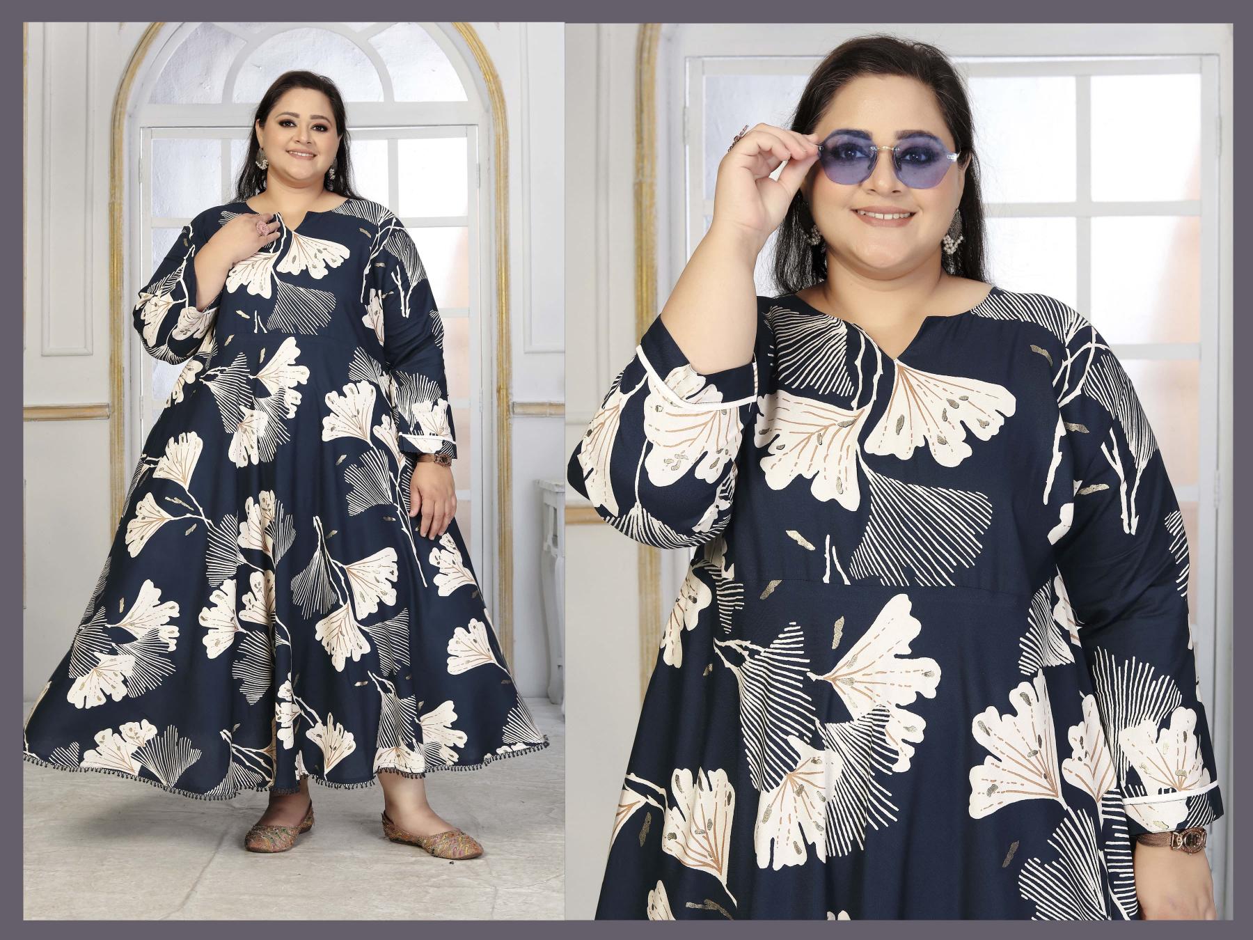 Moksh International Plus Size Color Vol 1 catalog indian long kurti plus size