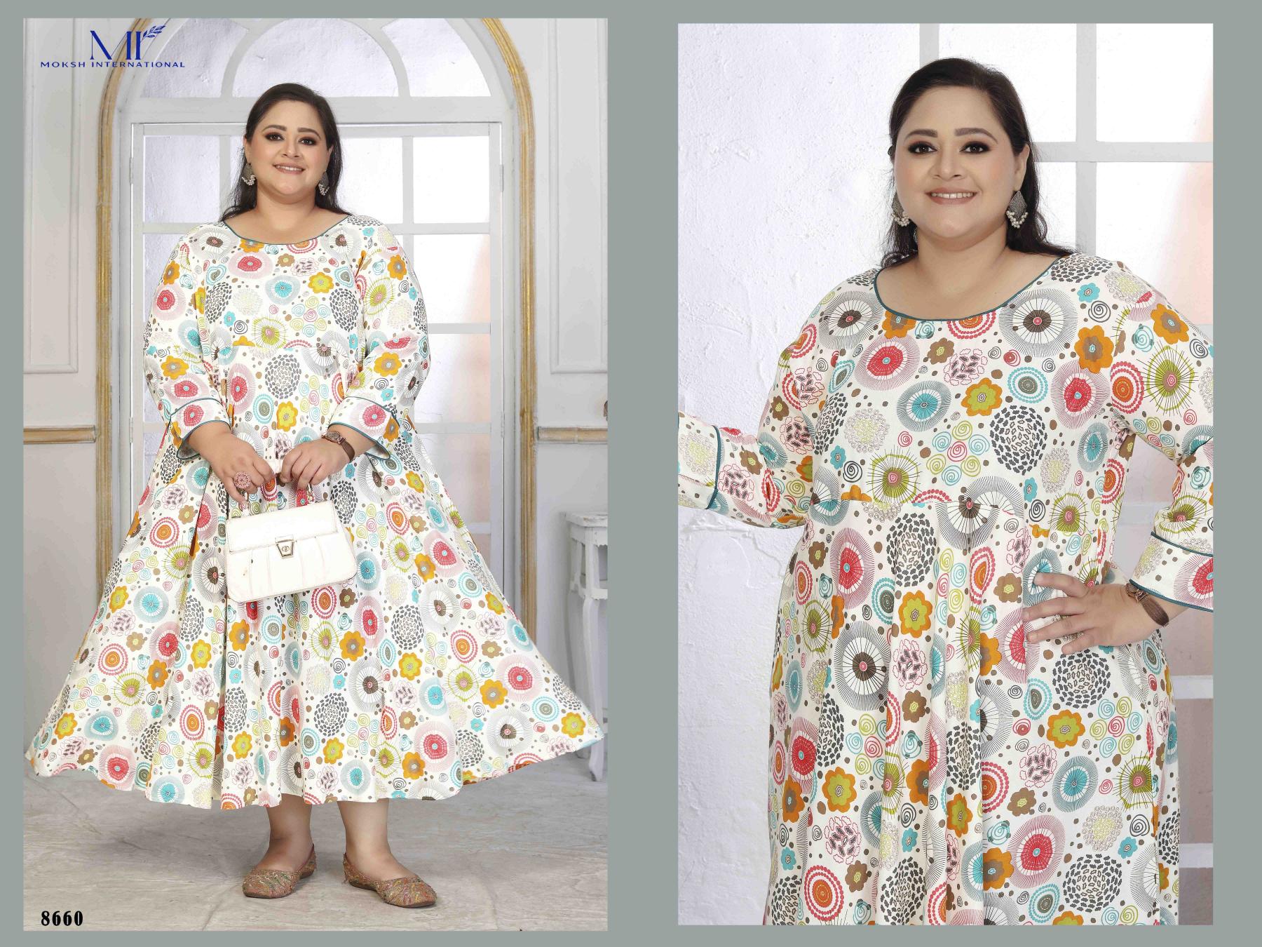 Moksh International Plus Size Color Vol 2 catalog plus size anarkali kurtis online in india