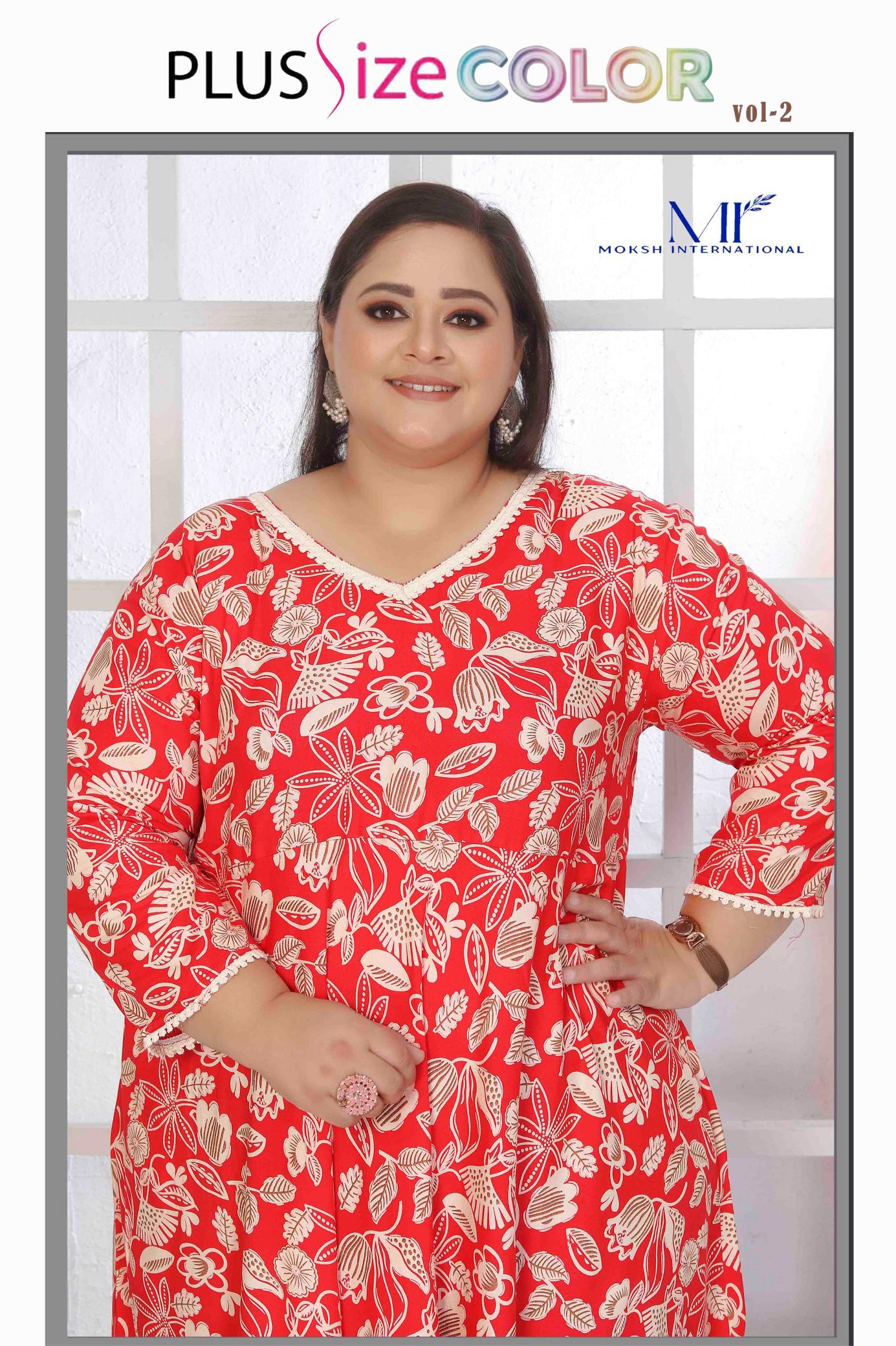 Moksh International Plus Size Color Vol 2 catalog plus size anarkali kurtis online in india