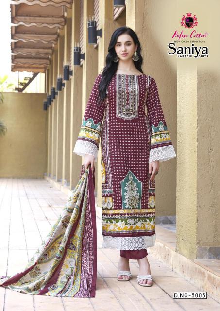 Nafisa Saniya Vol-05 – Karachi Dress Material - Wholesale Catalog