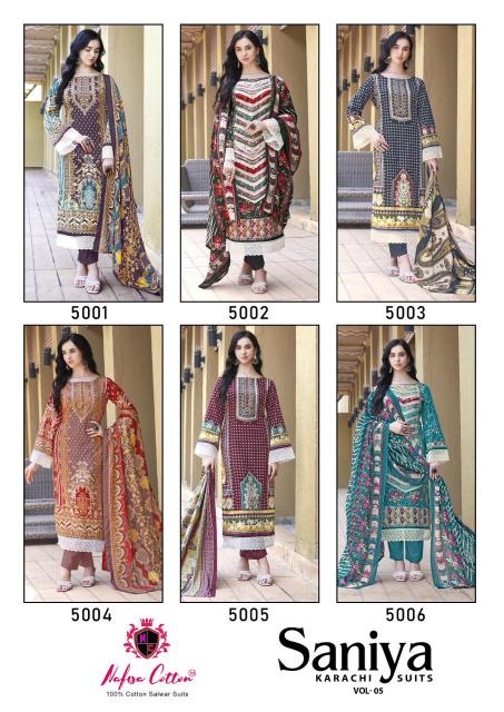 Nafisa Saniya Vol-05 – Karachi Dress Material - Wholesale Catalog