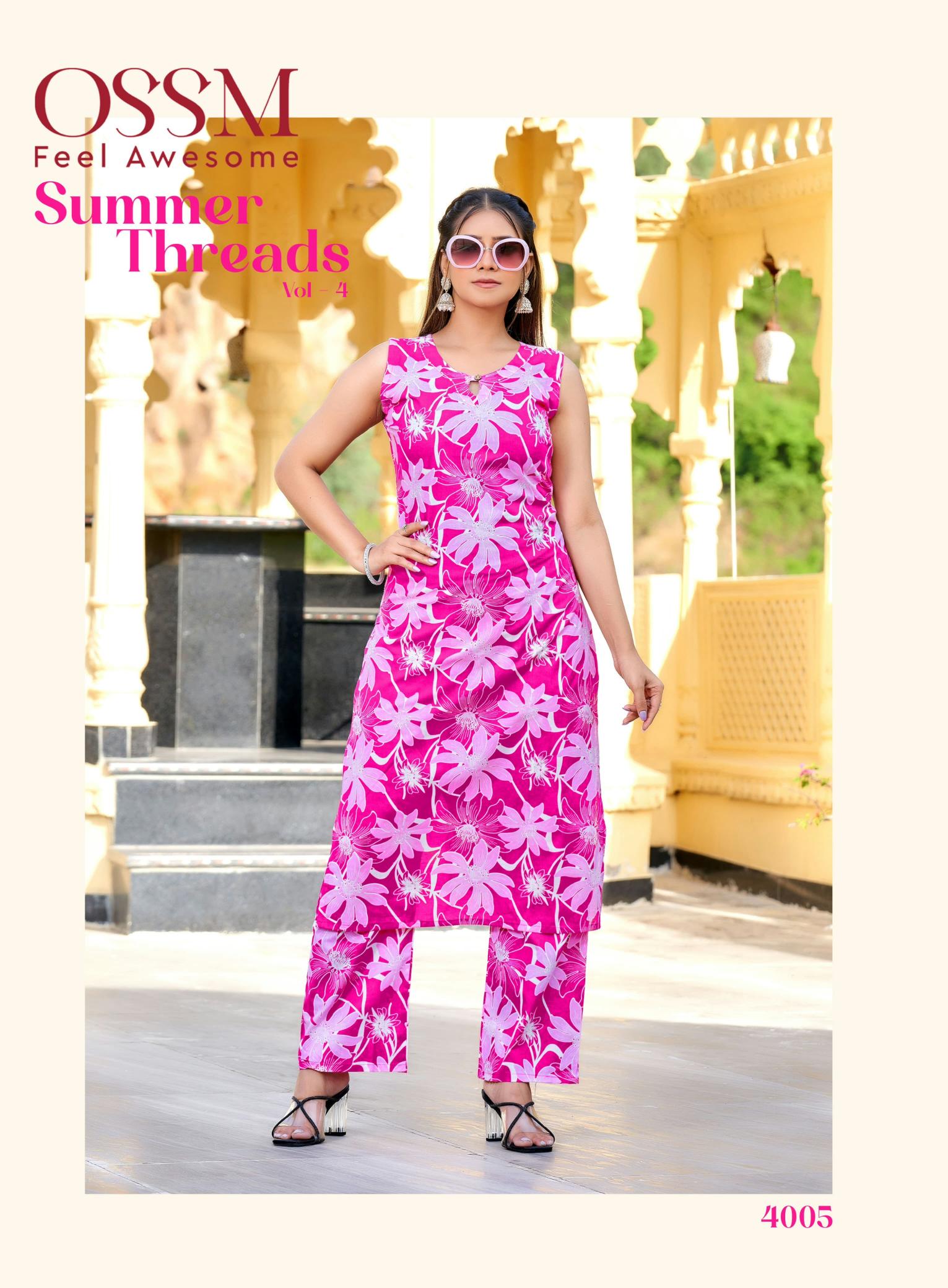 Ossm Summer Threads Vol 4 catalog sleevless luxury co ord sets