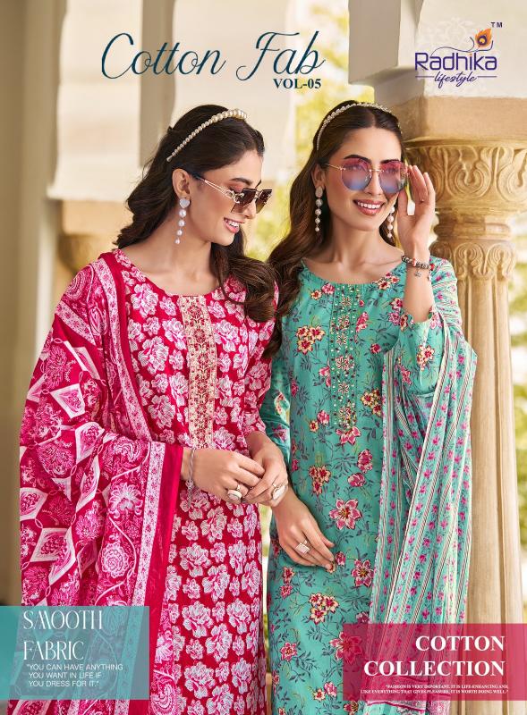 Radhika Lifestyle Cotton Fab Vol 5 catalog cotton embroidered kurti online india