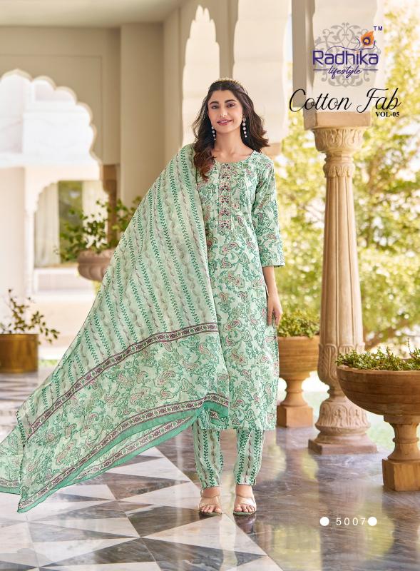 Radhika Lifestyle Cotton Fab Vol 5 catalog cotton embroidered kurti online india