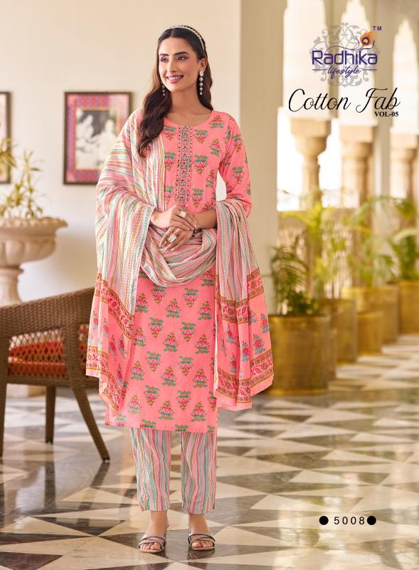 Radhika Lifestyle Cotton Fab Vol 5 catalog cotton embroidered kurti online india