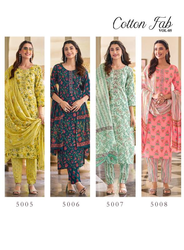 Radhika Lifestyle Cotton Fab Vol 5 catalog cotton embroidered kurti online india
