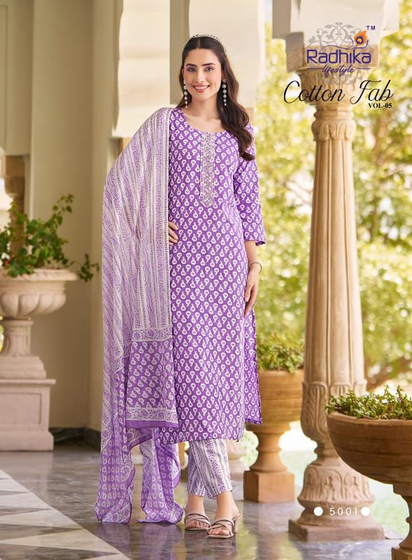 Radhika Lifestyle Cotton Fab Vol 5 catalog cotton embroidered kurti online india