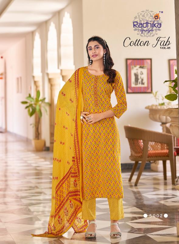 Radhika Lifestyle Cotton Fab Vol 5 catalog cotton embroidered kurti online india