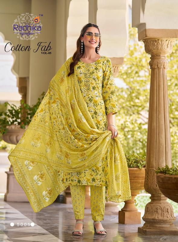 Radhika Lifestyle Cotton Fab Vol 5 catalog cotton embroidered kurti online india