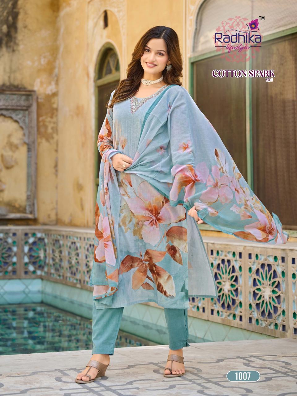 Radhika Lifestyle Cotton Spark Vol 1 Catalog cotton kurtis indian online