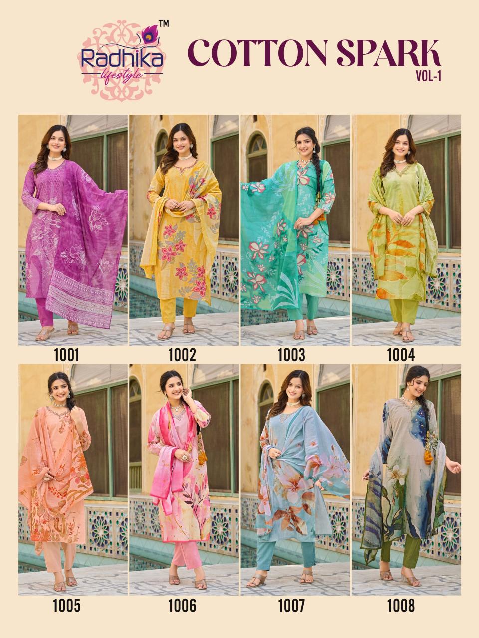 Radhika Lifestyle Cotton Spark Vol 1 Catalog cotton kurtis indian online