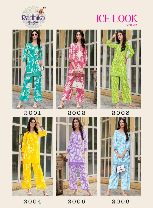 Radhika Lifestyle Ice Look Vol 1 Catalog modest co ord sets wholesale