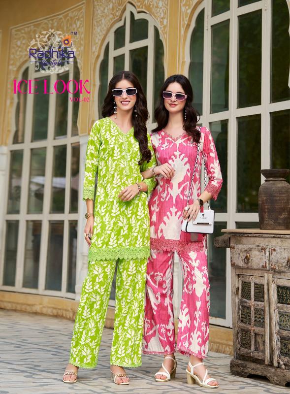 Radhika Lifestyle Ice Look Vol 1 Catalog modest co ord sets wholesale