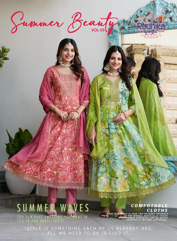 Radhika Lifestyle Summer Beauty Vol 5 catalog indian kurtis online ebay anarkali