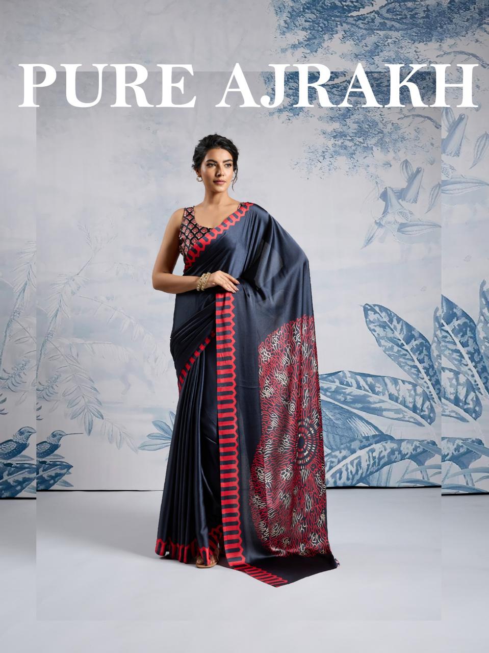 Rajtex Pure Ajrakh 006 catalog wholesale market for cheap sarees in surat