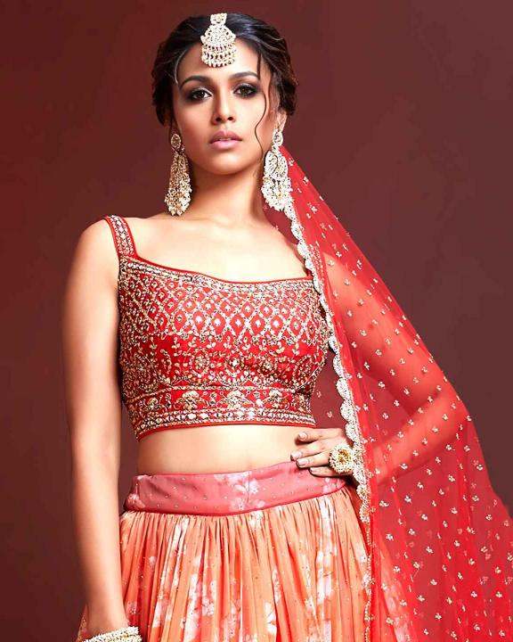 Sabella 103 Orange catalog bridal lehenga online india