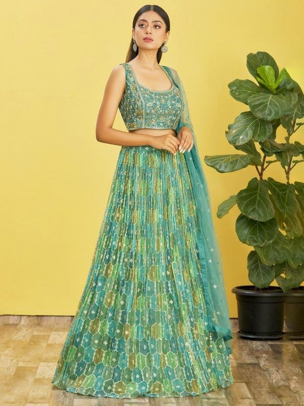 Sabella 111 Green catalog designer bridal lehenga online india