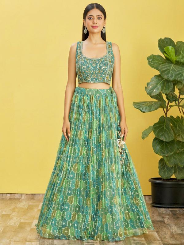 Sabella 111 Green catalog designer bridal lehenga online india
