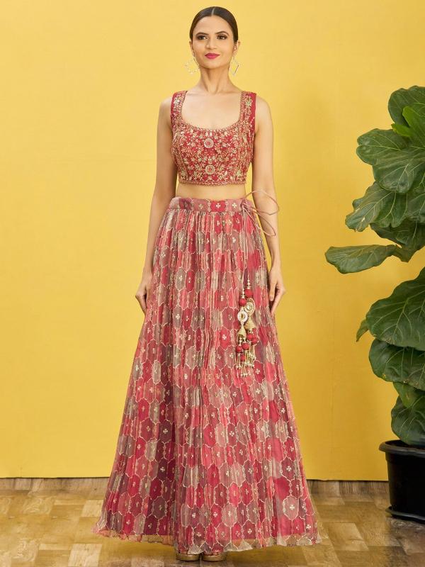 Sabella 111 Maroon catalog hsn code for lehenga choli in india