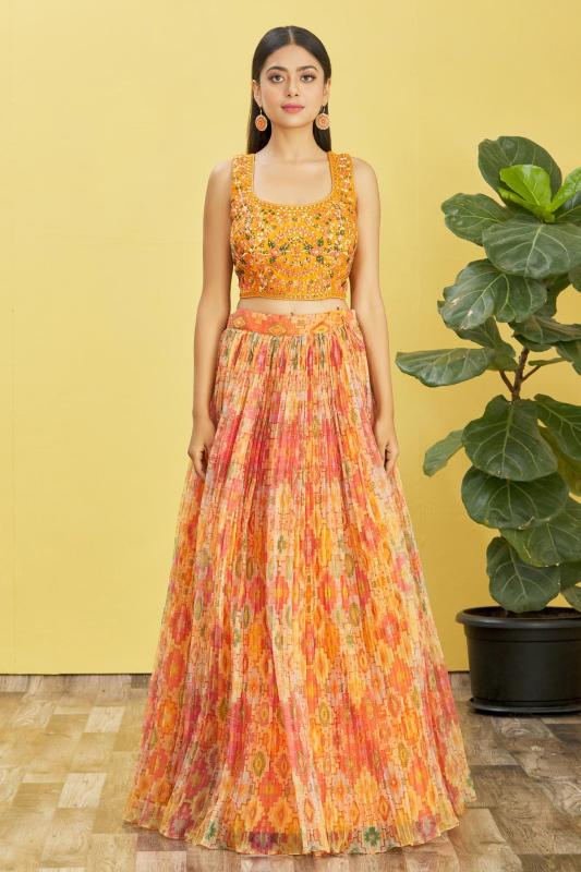 Sabella 121 Yellow catalog lehenga choli india price
