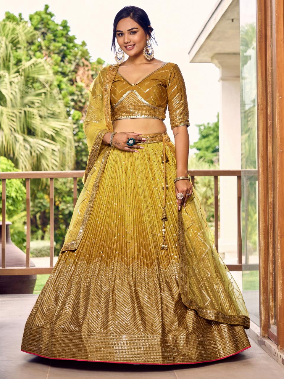 Sabella 5057 Yellow catalog buy semistitched lehenga online india