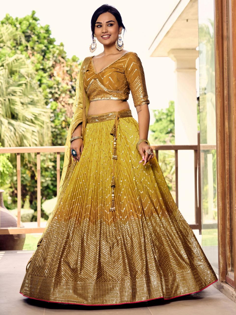 Sabella 5057 Yellow catalog buy semistitched lehenga online india