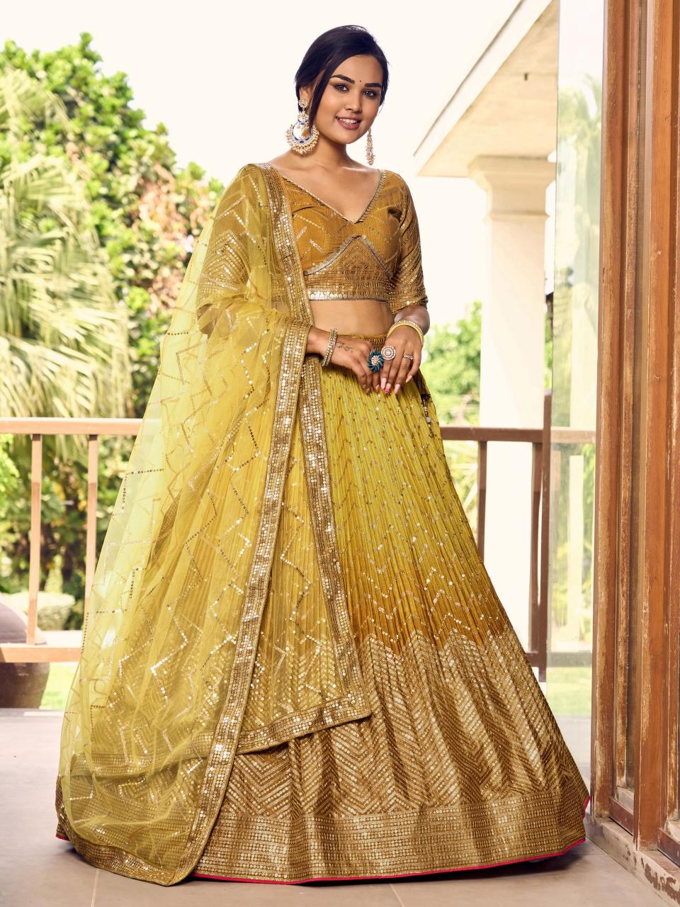 Sabella 5057 Yellow catalog buy semistitched lehenga online india