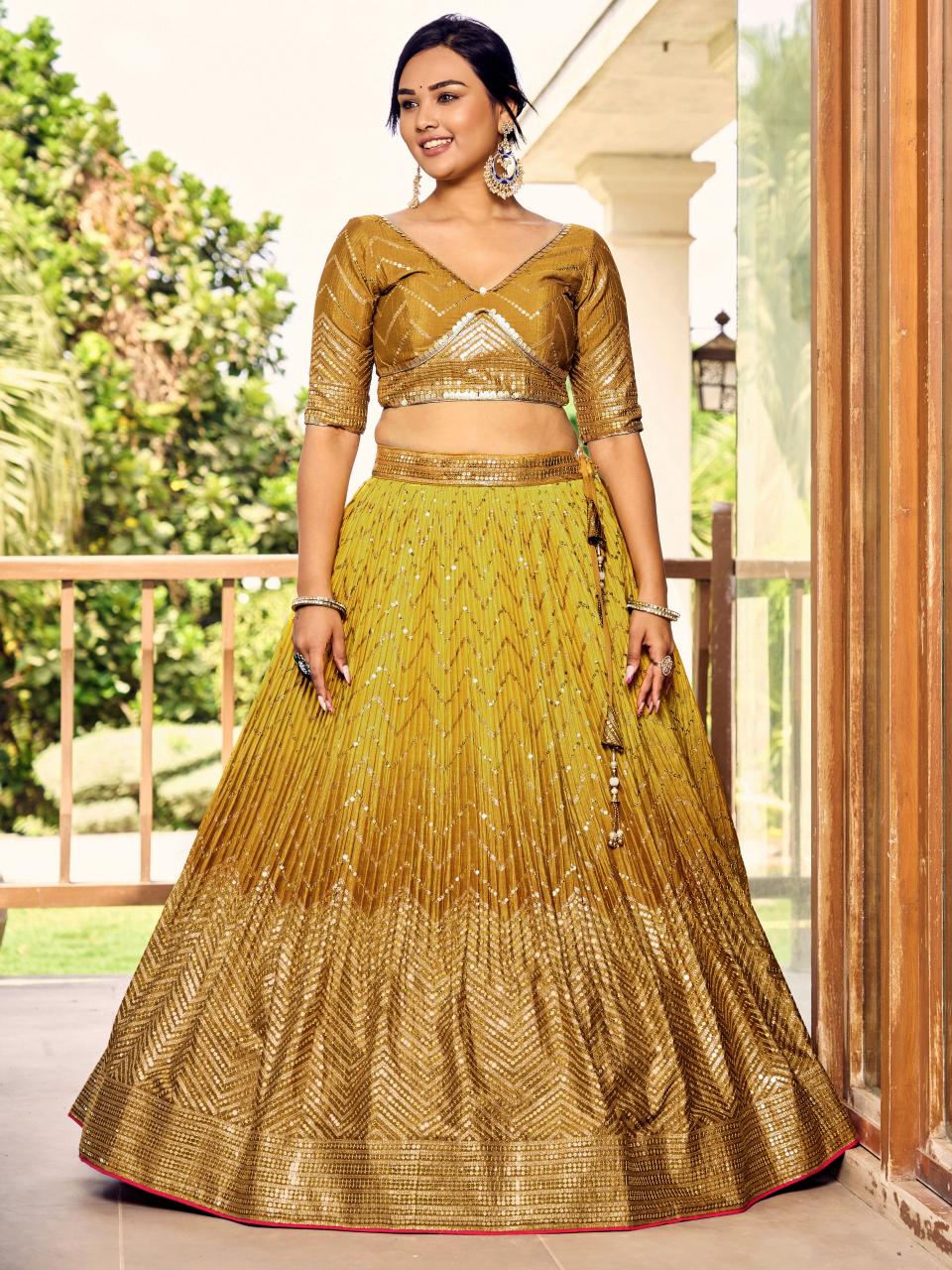 Sabella 5057 Yellow catalog buy semistitched lehenga online india