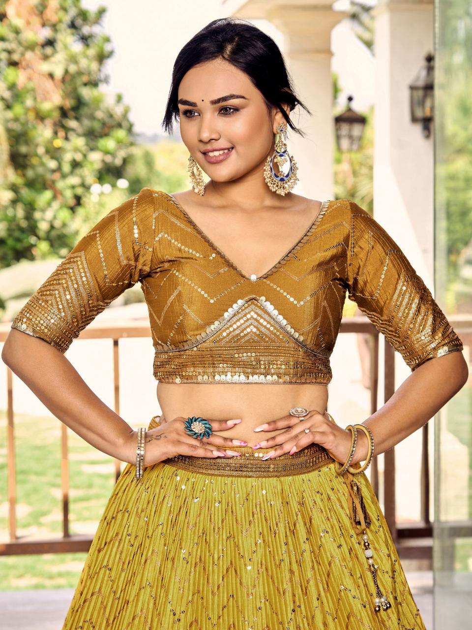 Sabella 5057 Yellow catalog buy semistitched lehenga online india